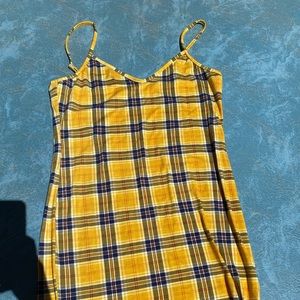 Yellow plaid shrub dress